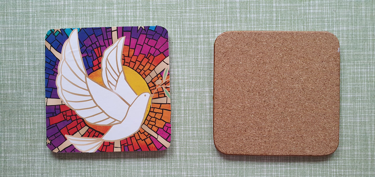 Single Mix And Match Coaster Christmas Dove Of Peace Home Decor Gift