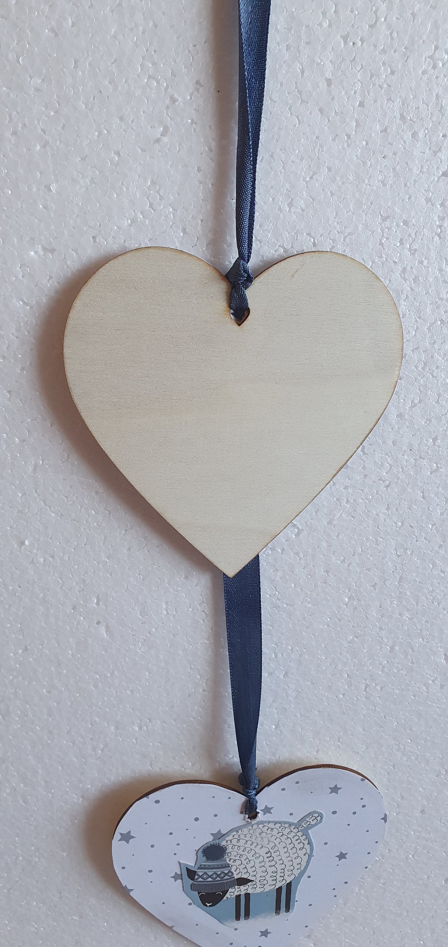 Decoupage Star And Sheep Grey Blue Wall Hanging Home Decor Gift