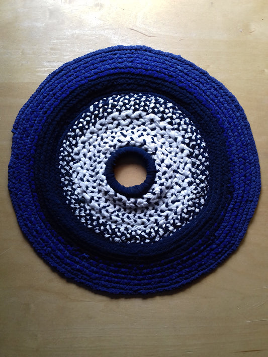 Handmade Coaster Green, Blue, White - Unusual Centrepiece