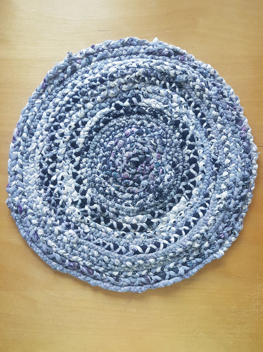 Handmade Braided Coaster Grey, Purple, Black