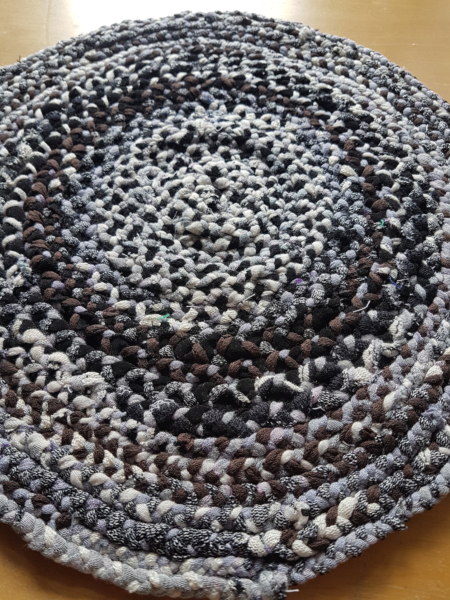 Handmade Braided Coaster Grey, Purple, Black, Lilac