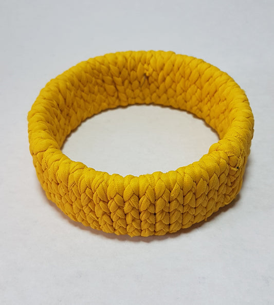 Mustard Yellow Braided Chunky Bangle SMALL