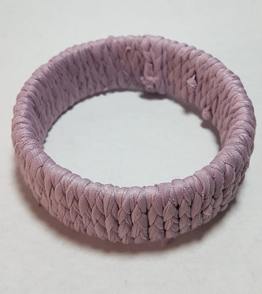 Dusky Pink Braided Chunky Bangle SMALL