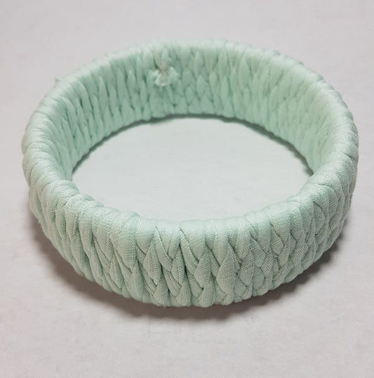 Pastel Green Braided Chunky Bangle SMALL