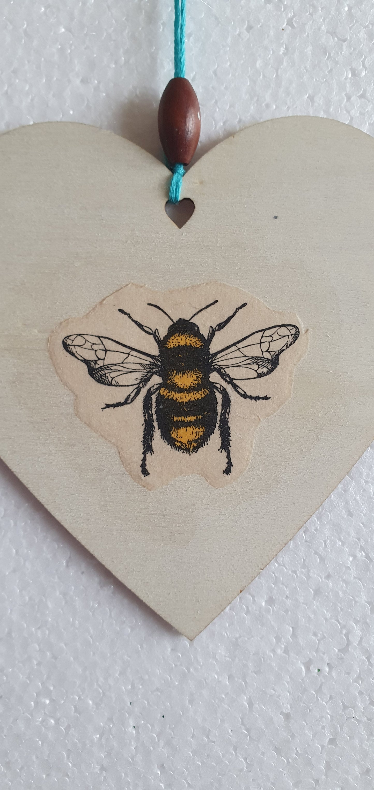 Decoupage Blue Bumble Bee Flower Window Hanging Home Decor Gift