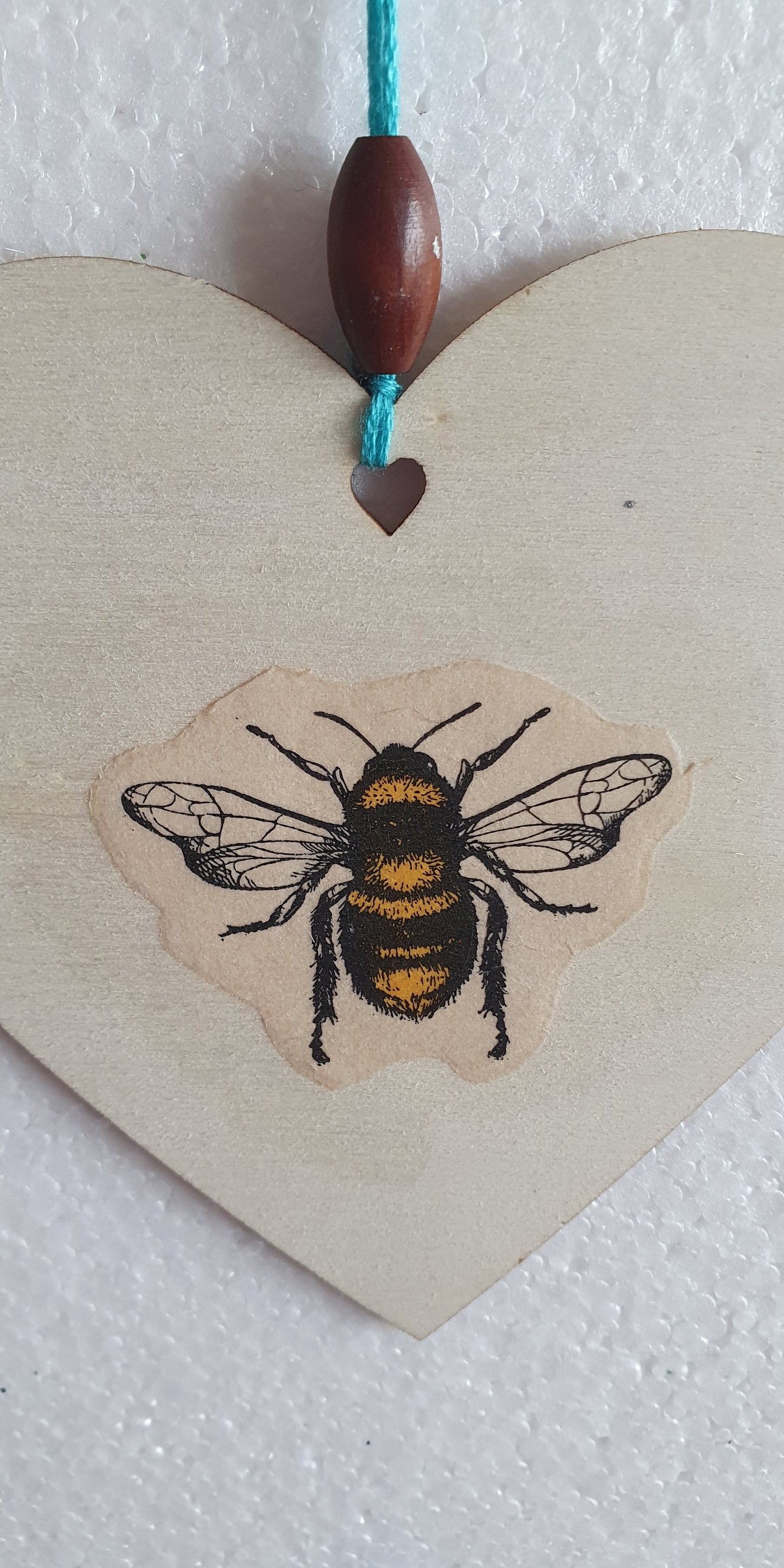 Decoupage Blue Bumble Bee Flower Window Hanging Home Decor Gift