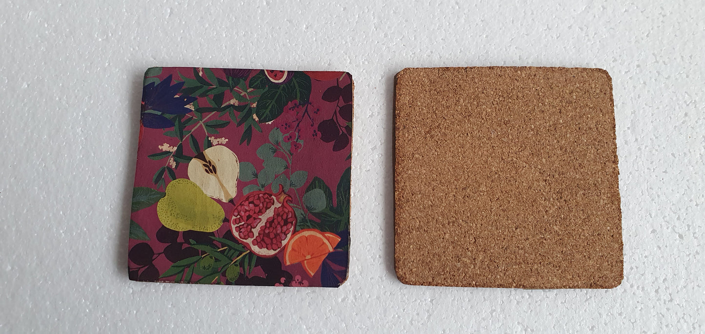 Single Mix And Match Coaster Purple Fruit Home Decor Gift