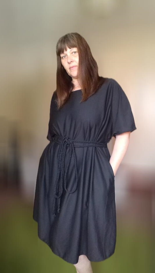 Relaxed Fit T Shirt Dress - Black Jersey UK 24+