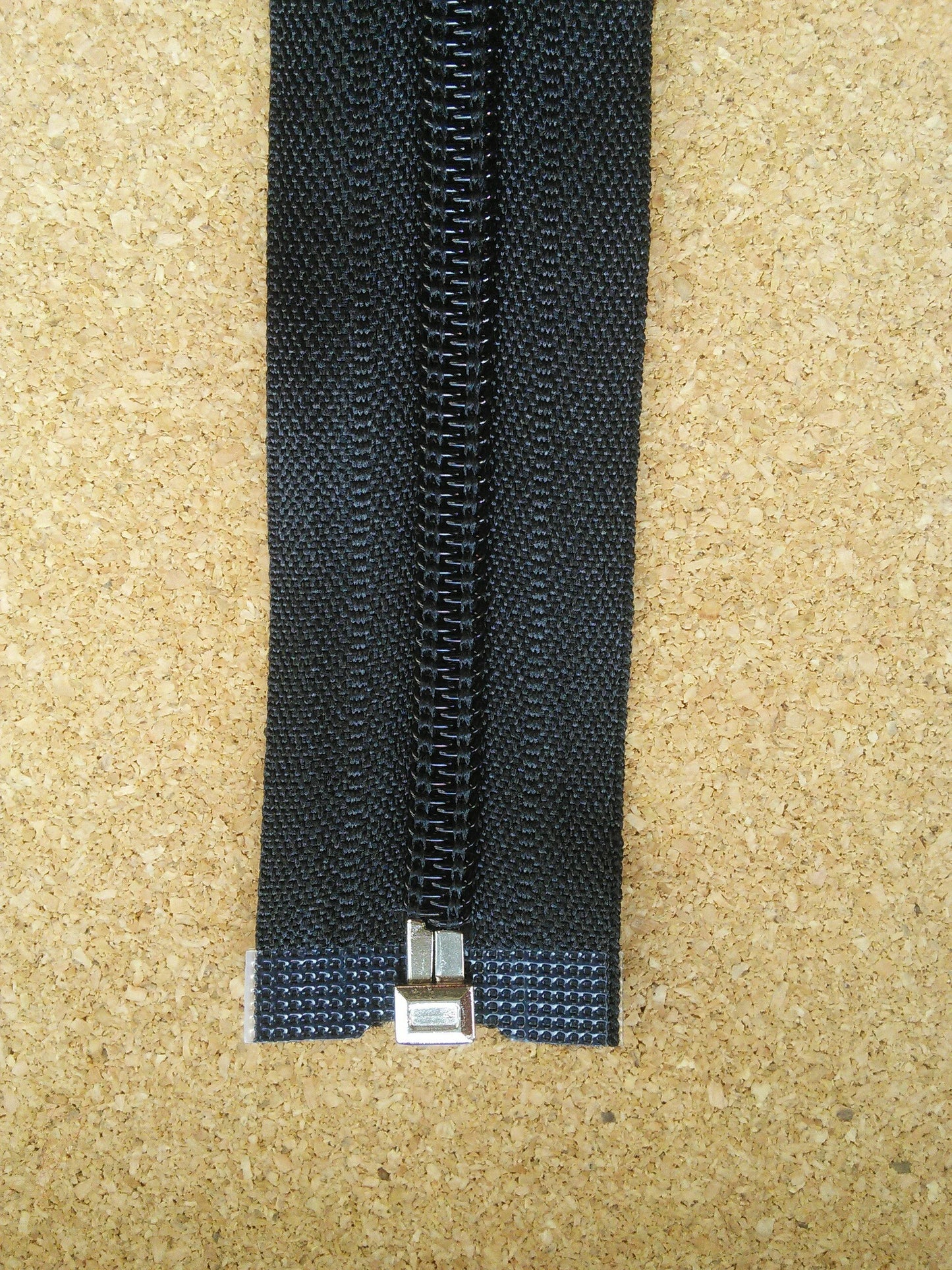 Black nylon zip 17 inch (43cm) open end separating
