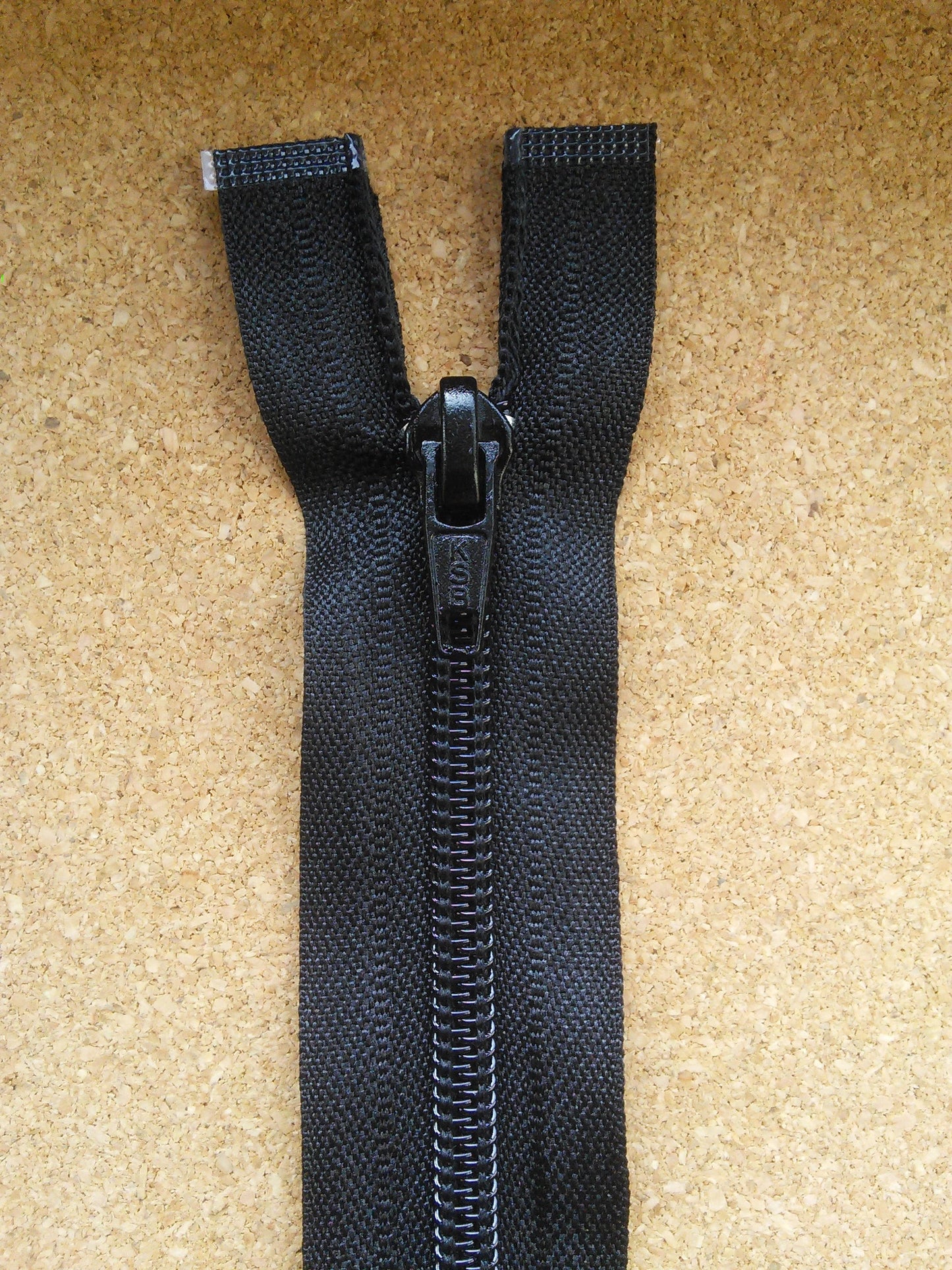 Black nylon zip 17 inch (43cm) open end separating