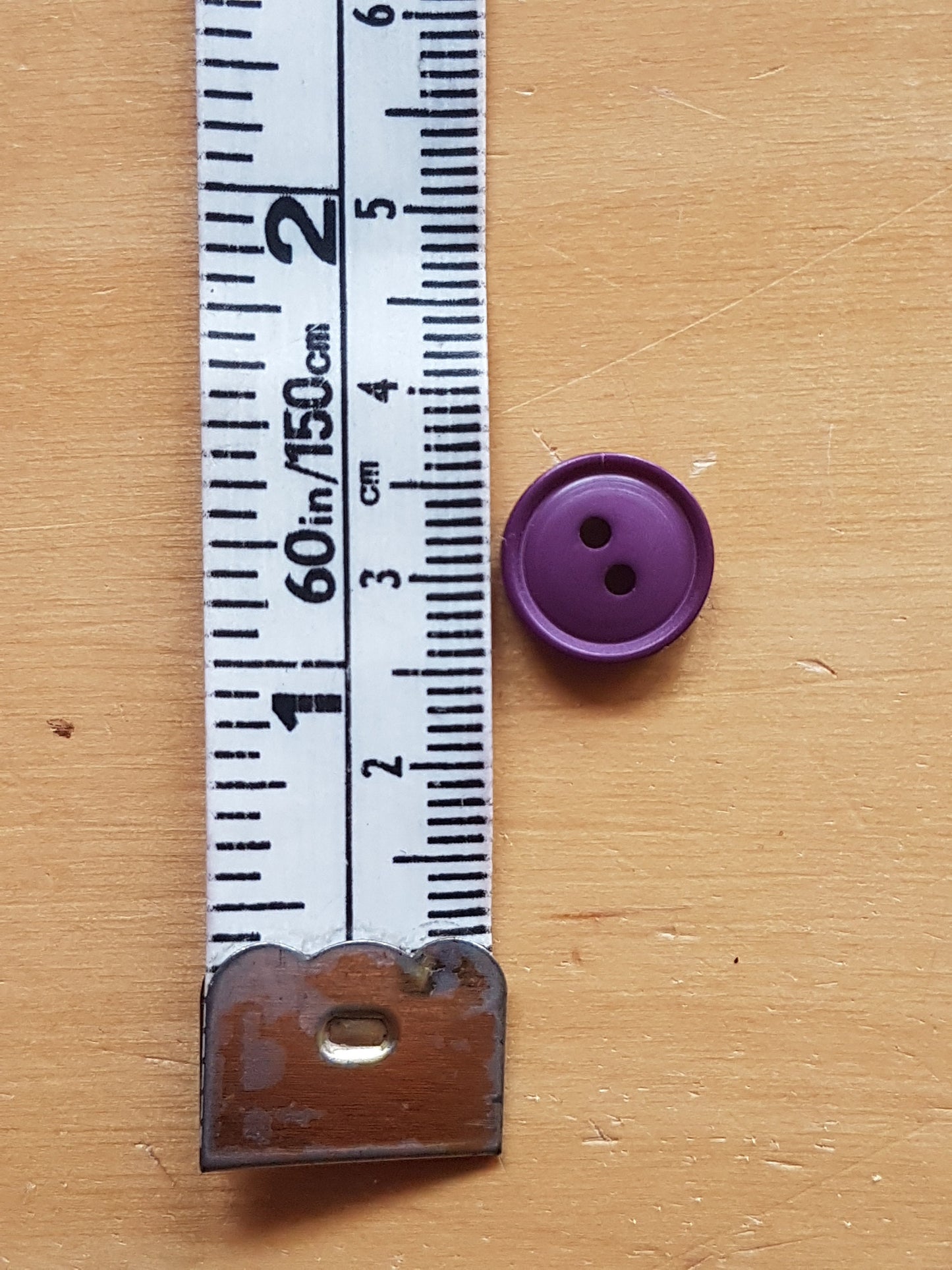 9 Round Buttons Purple Plastic 1.25cm
