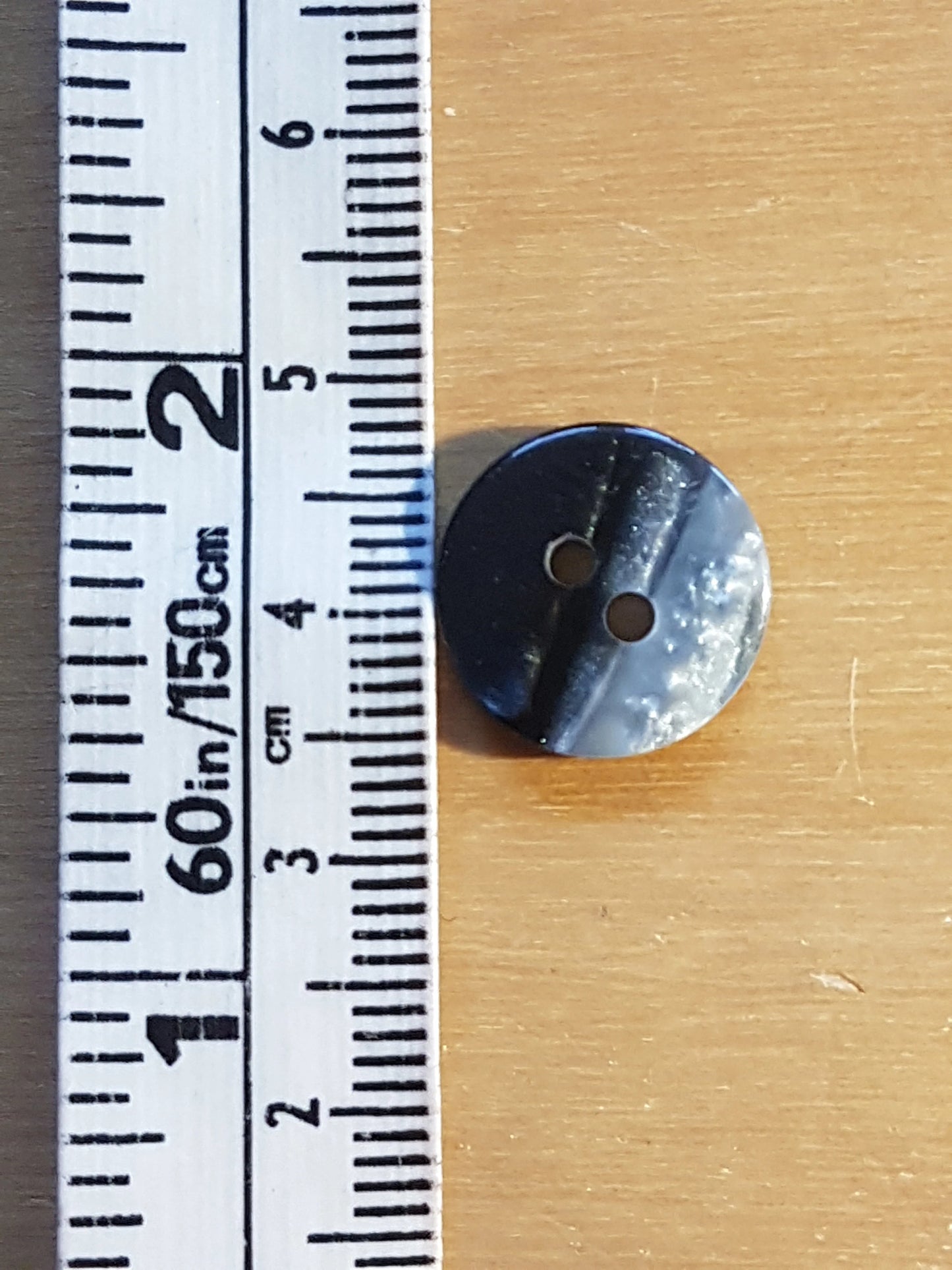8 Round Buttons Grey/Black/Pearl Plastic 1.5cm