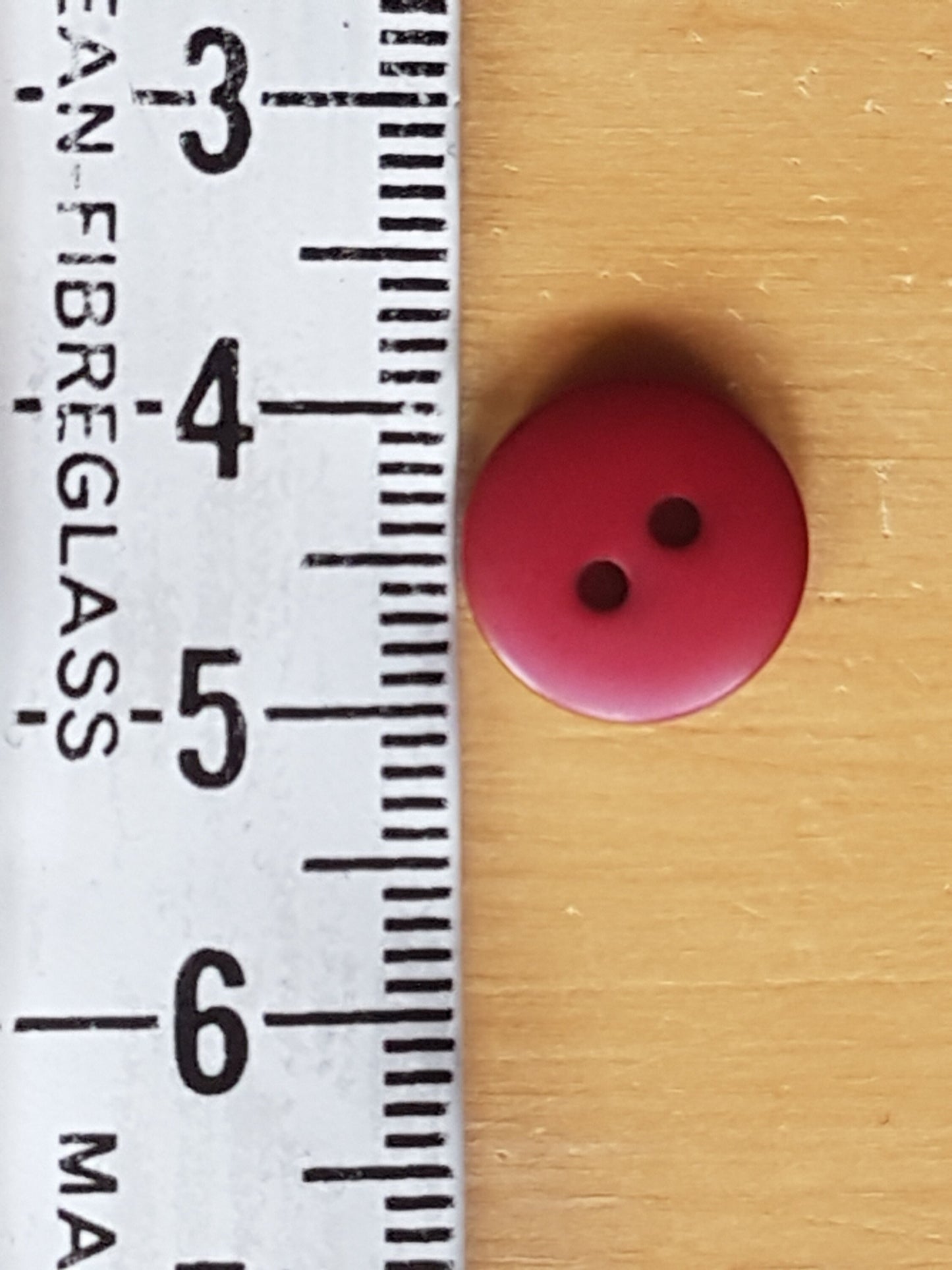 8 Round Buttons Dark Red Plastic 1cm