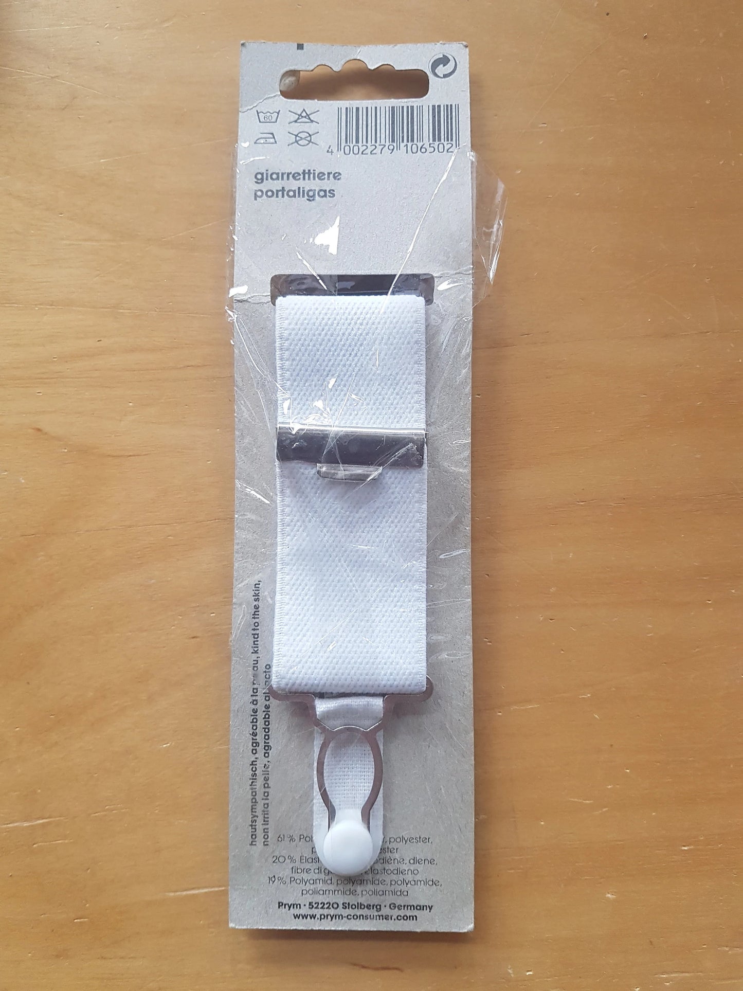 White Silver Fabric Elastic Suspenders New Sealed
