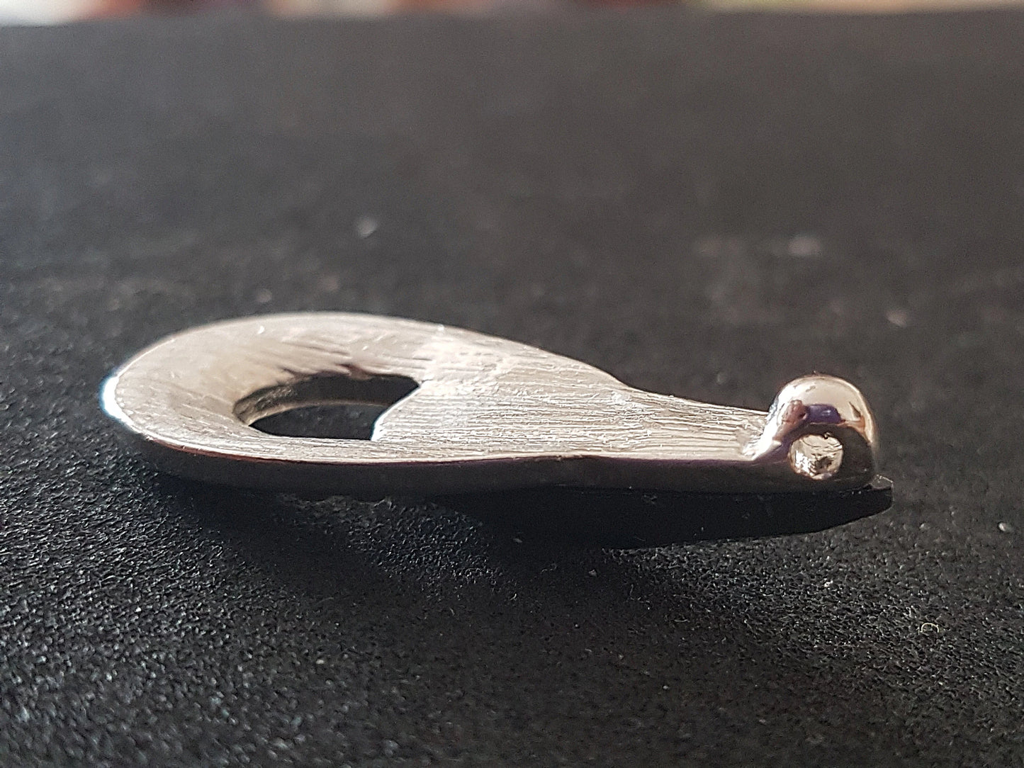 Art Nouveau Large Silver Black Diamante Preloved Upcycle Pendant for Jewellery Making 4.5cm