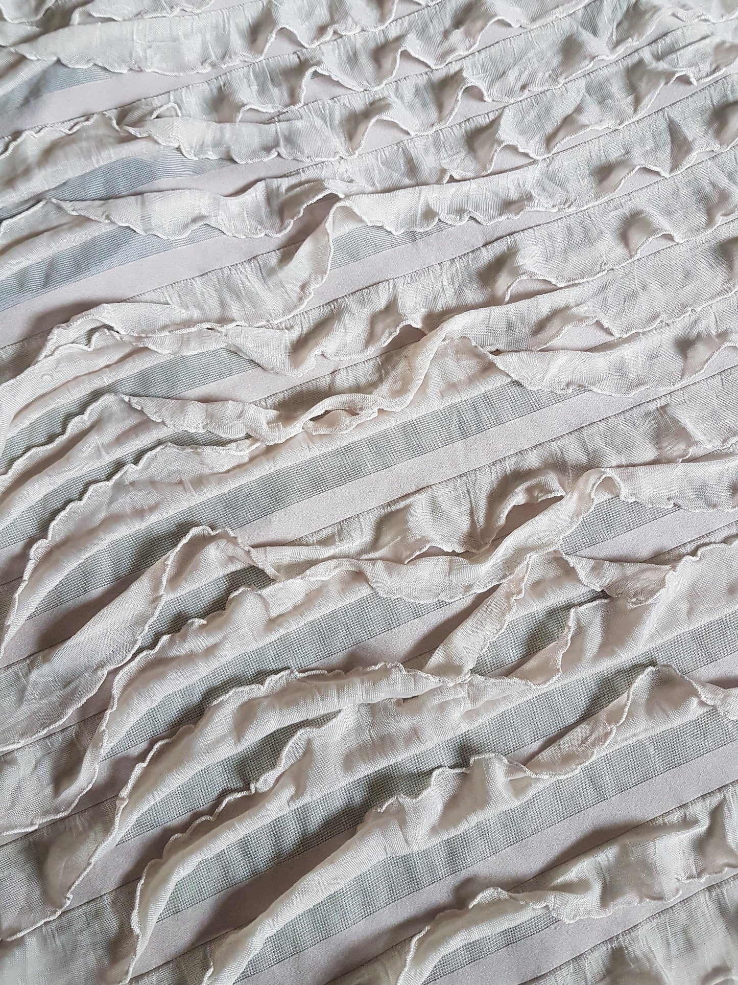 Nude Beige Frill Knit Remnant Dress Making Fabric Per 1/2 Metre