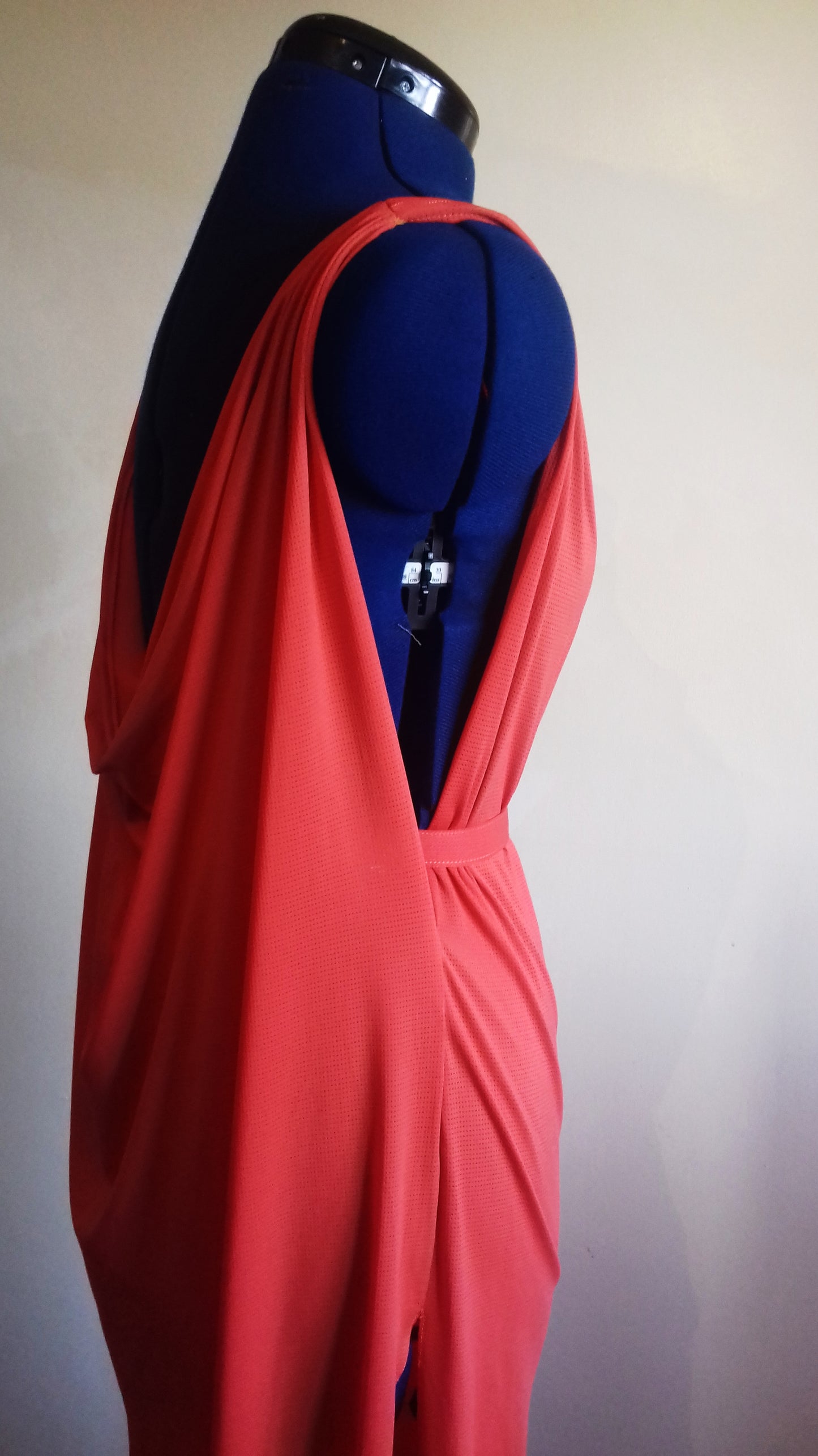 Orange Grecian Drape Dress