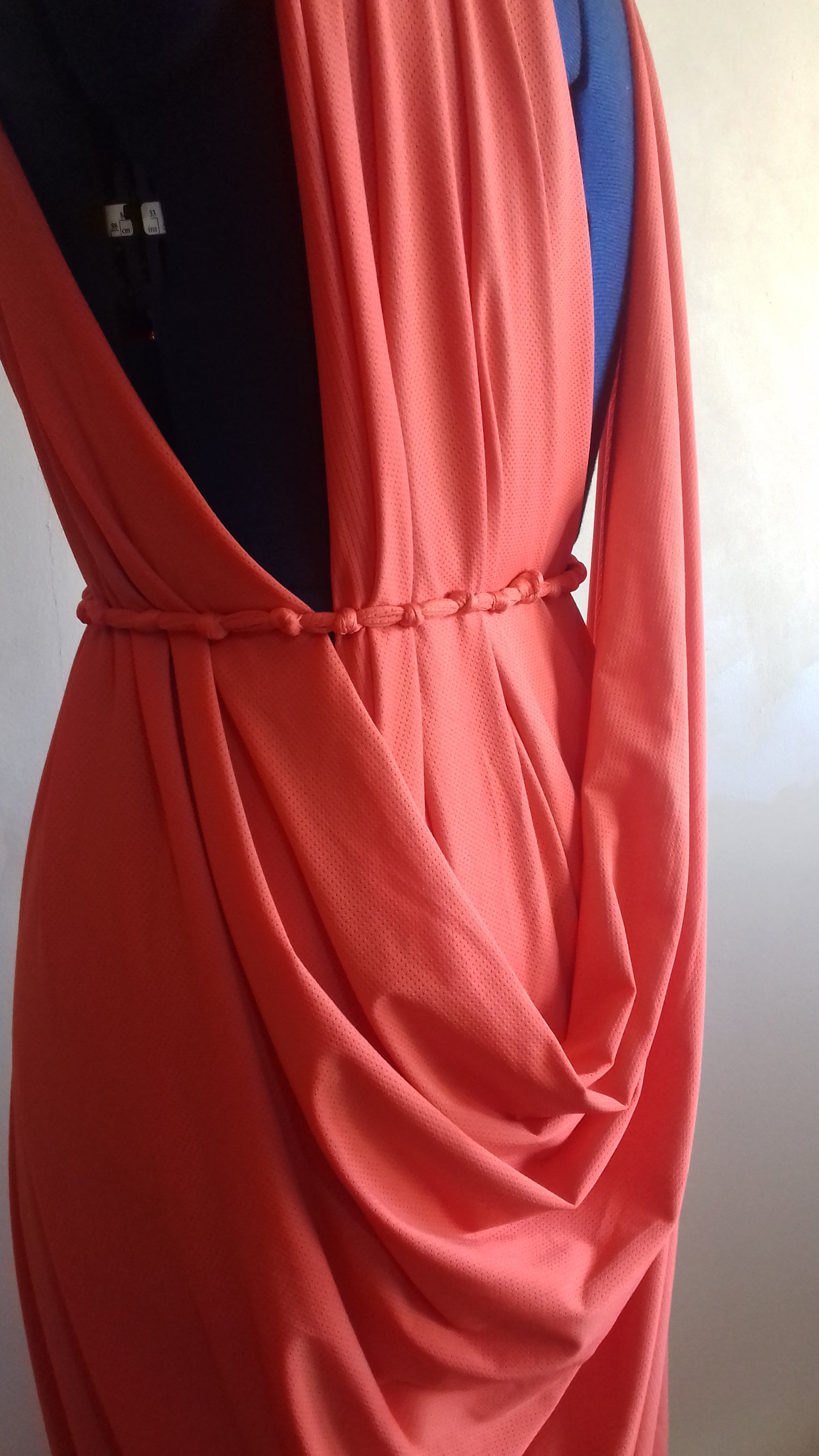 Orange Grecian Drape Dress