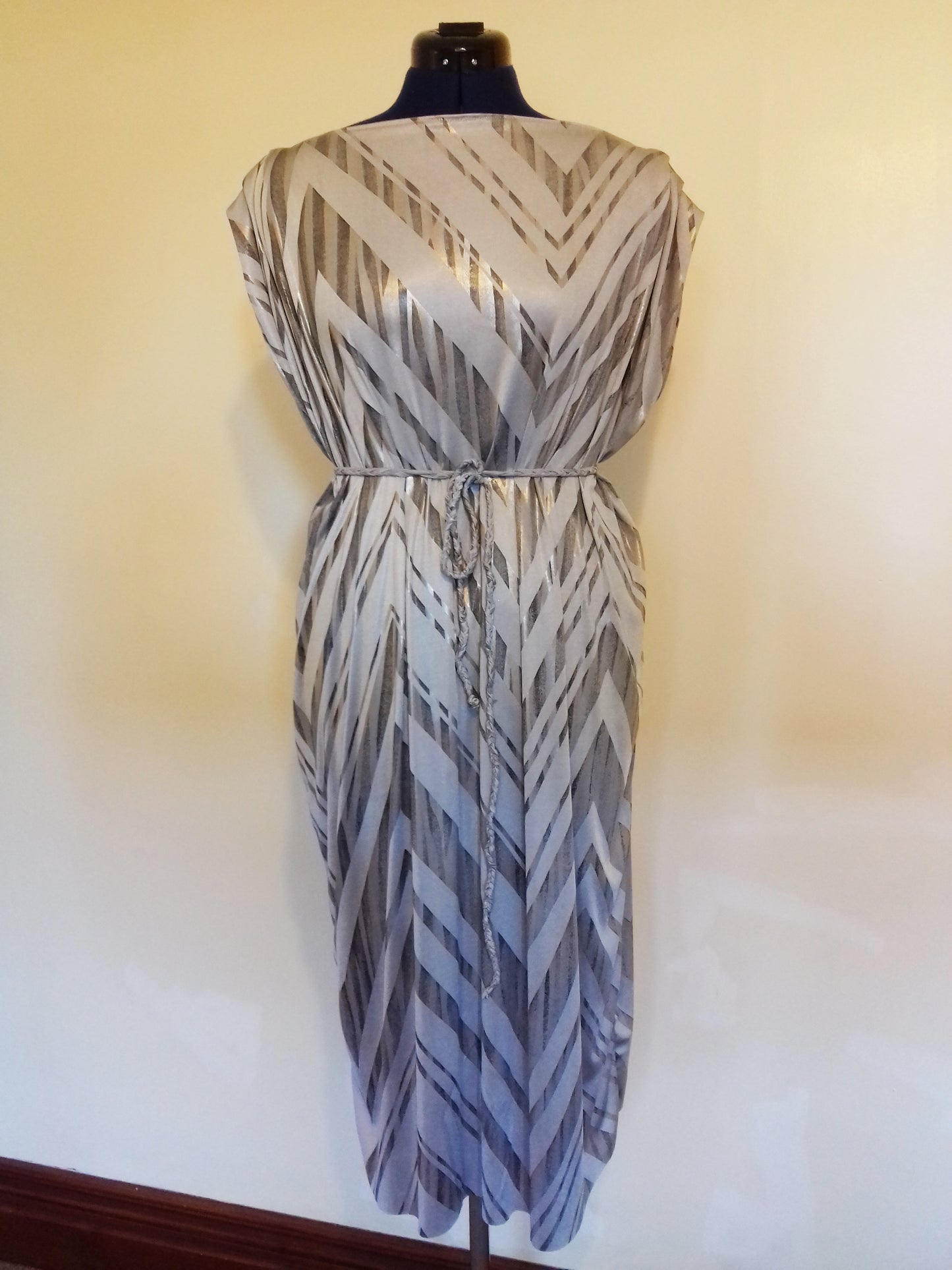 Metallic Silver Maxi Dress