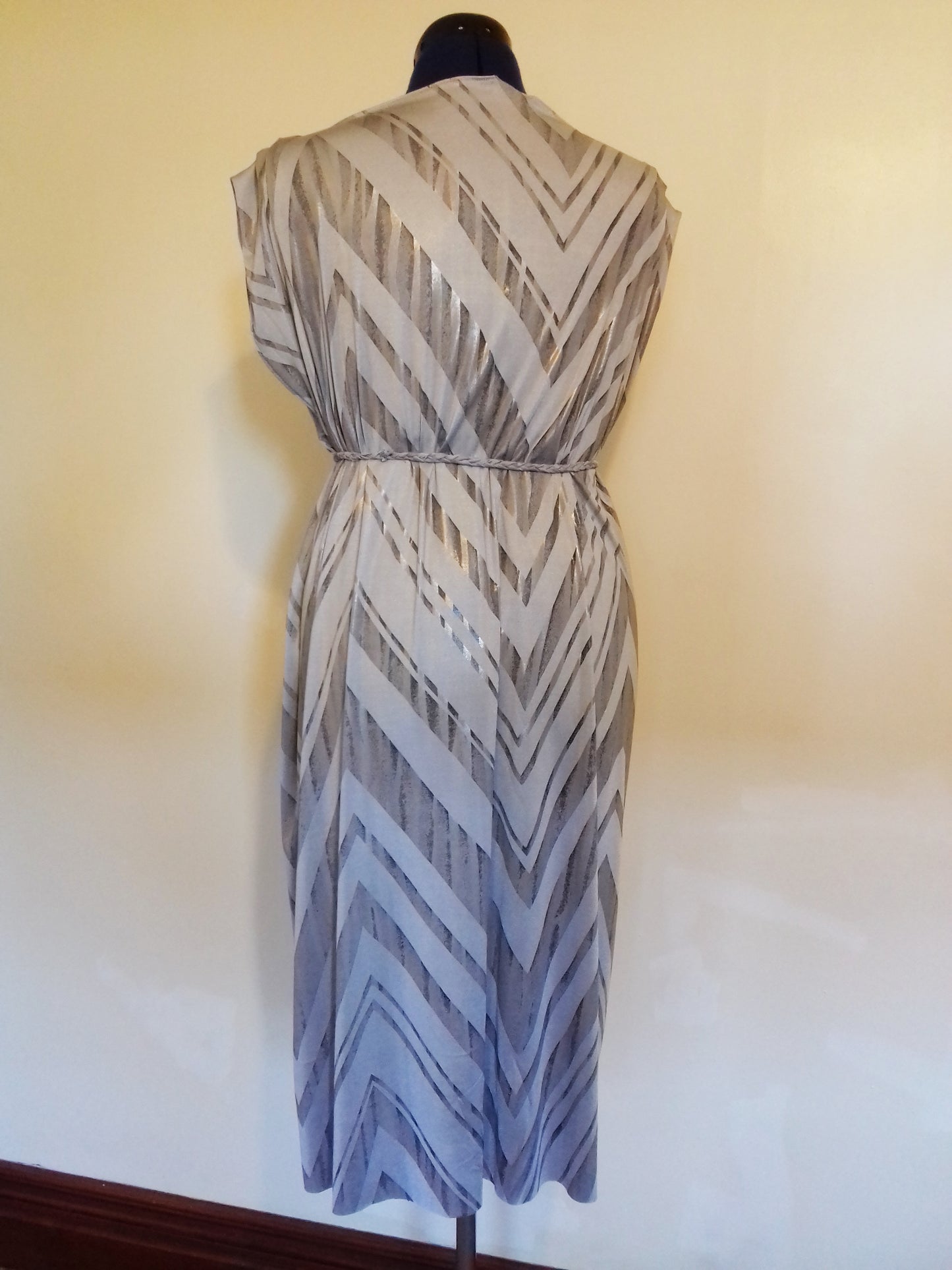 Metallic Silver Maxi Dress