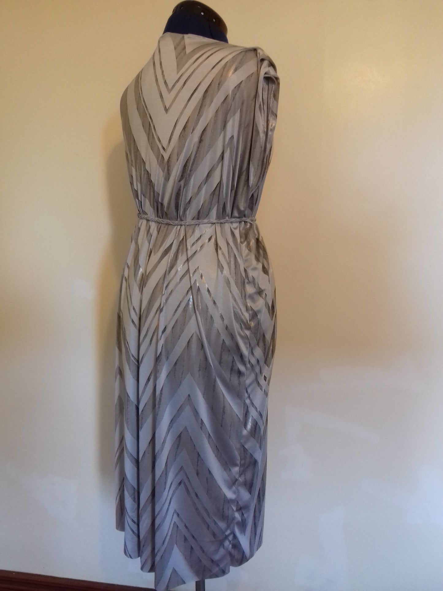 Metallic Silver Maxi Dress