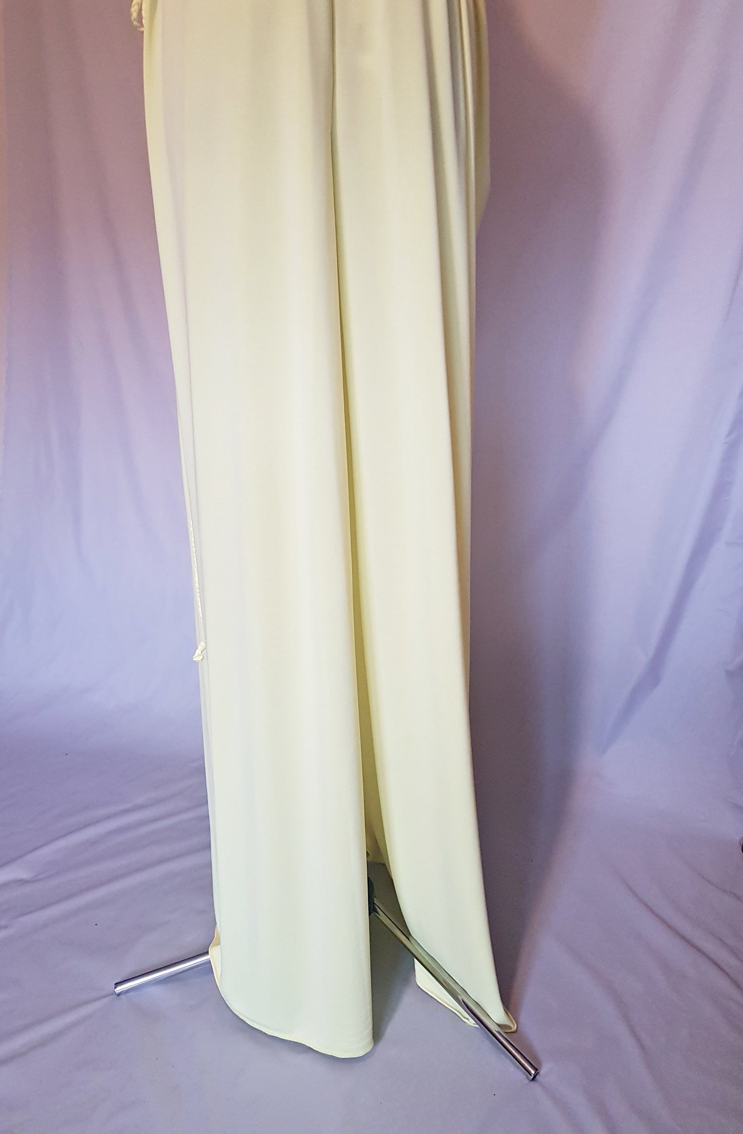 Pale Yellow Grecian Drape Dress