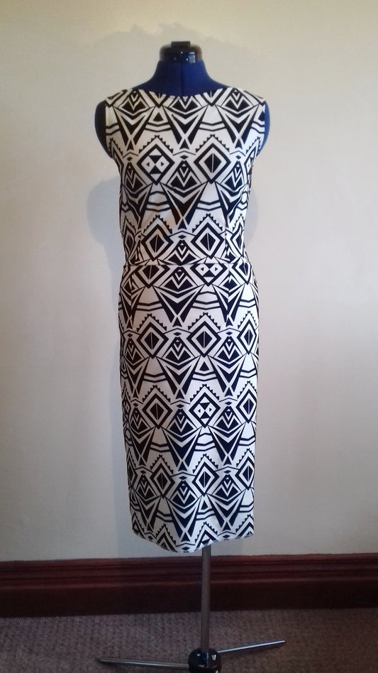 Black White Geometric Pattern Dress