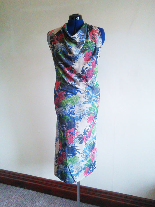 Floral Pattern Halterneck Dress