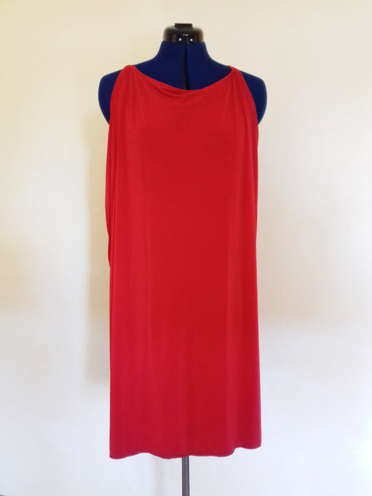 Blood Red Summer Short Drape Beach Dress