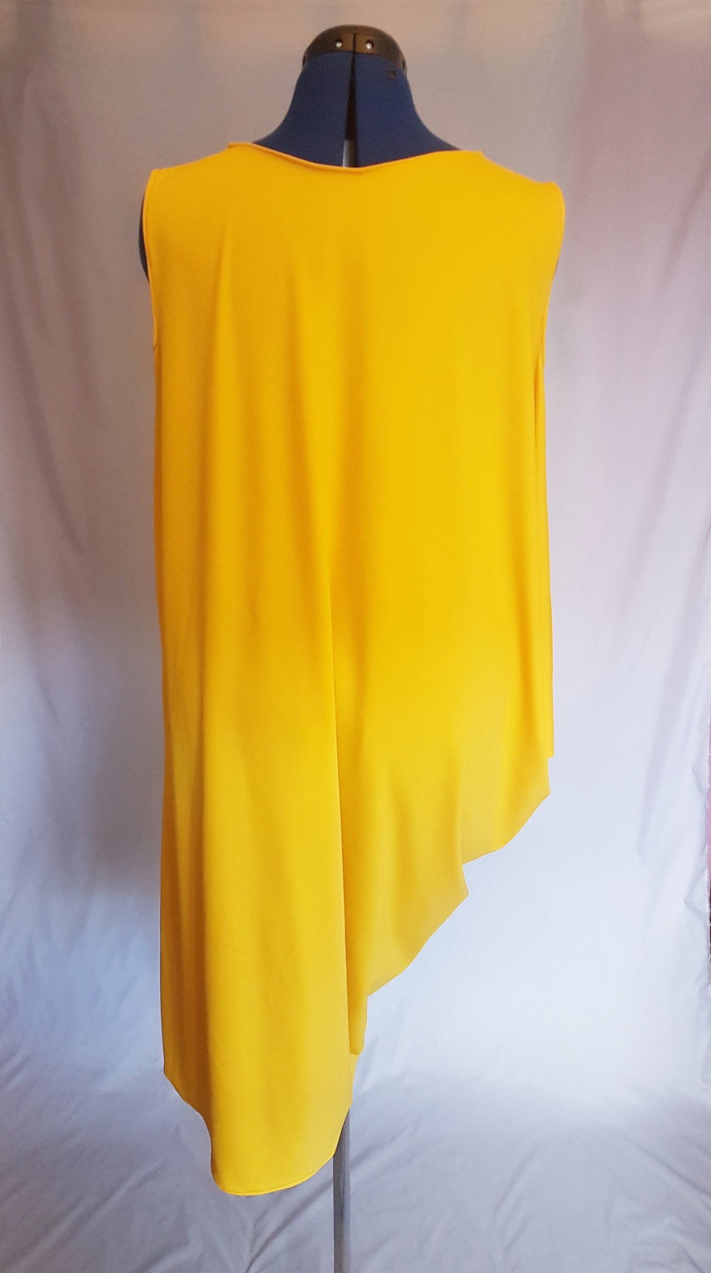 Yellow Asymmetric Drape Dress