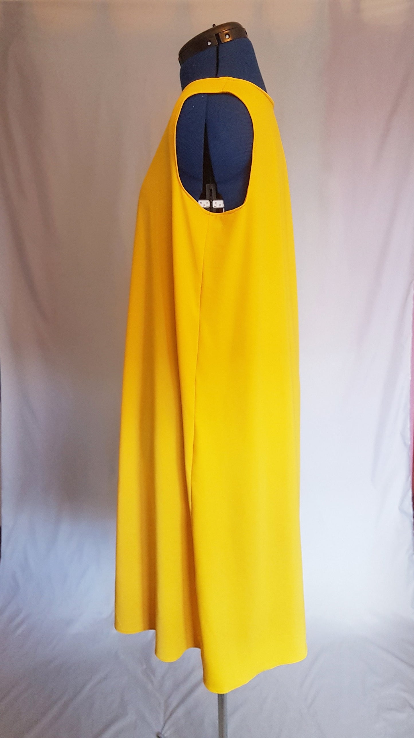 Yellow Asymmetric Drape Dress