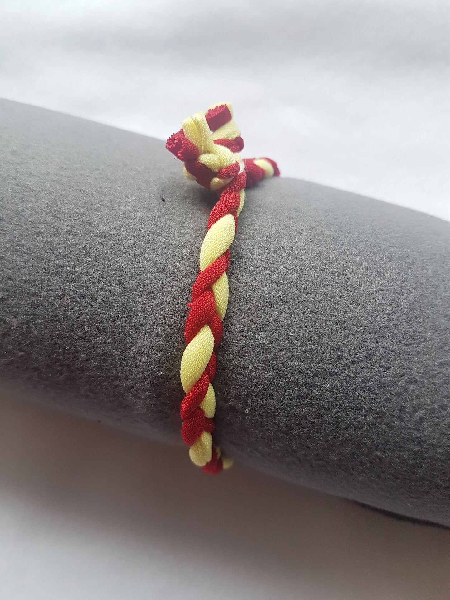 Yellow Red Braided Bracelet Cuff