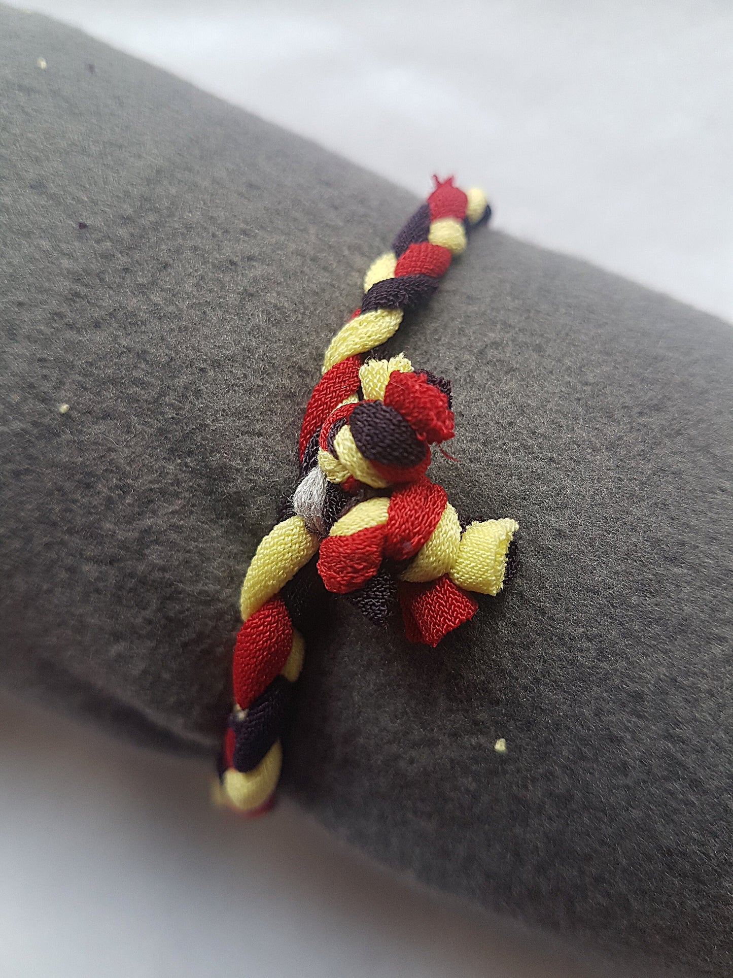 Yellow Purple Red Braided Bracelet