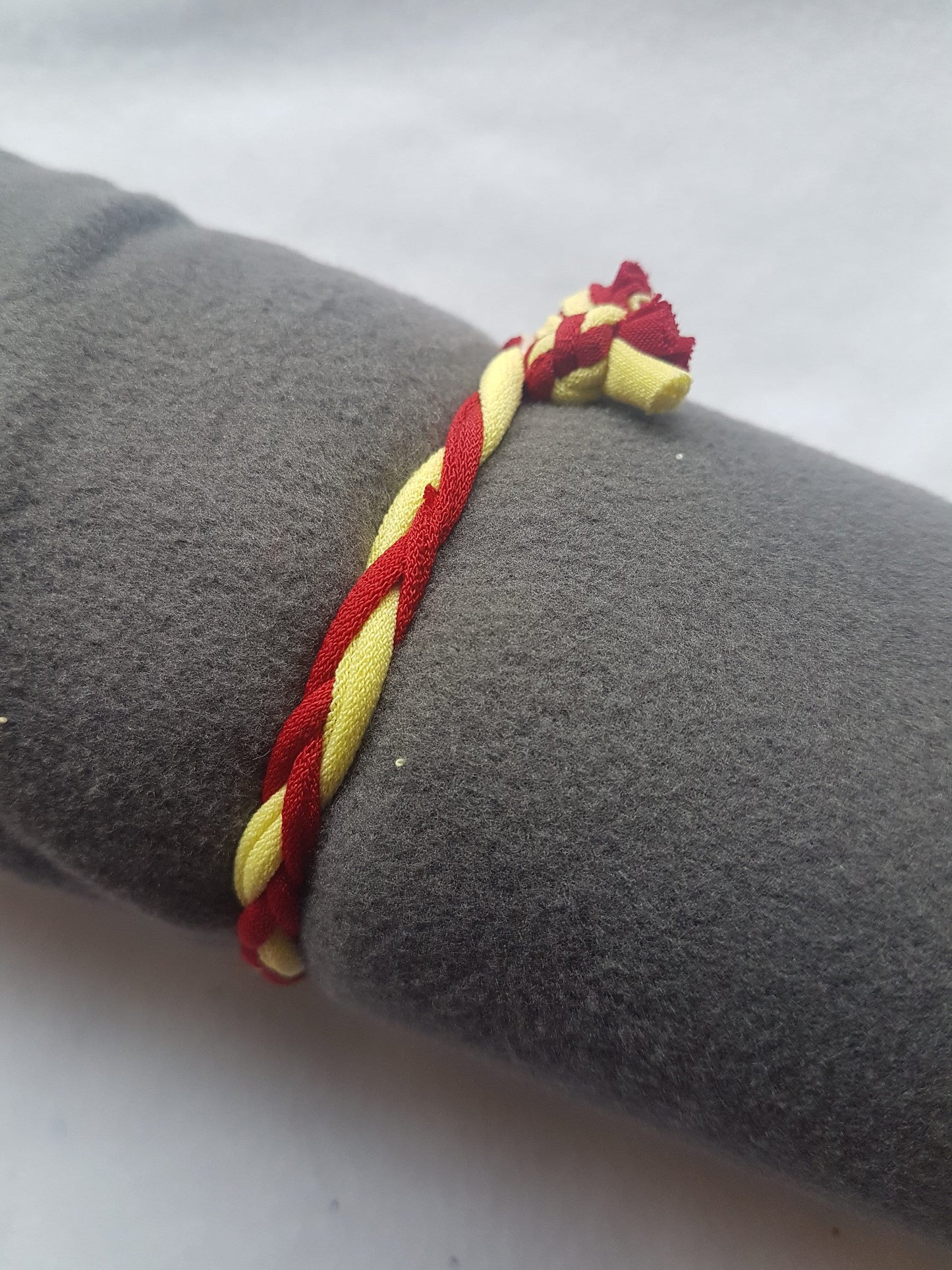 Yellow Red Braided Bracelet