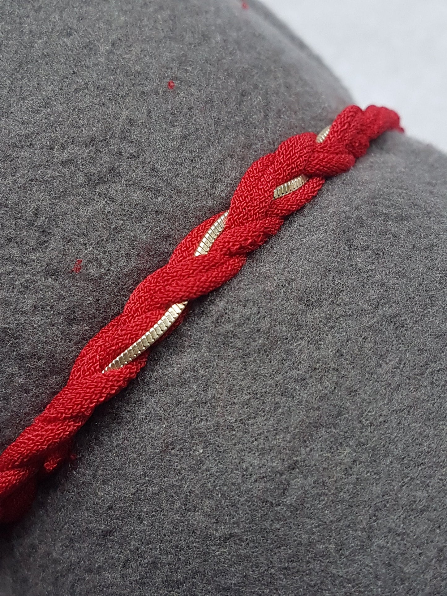 Red Silver Chain Braided Wrap Bracelet