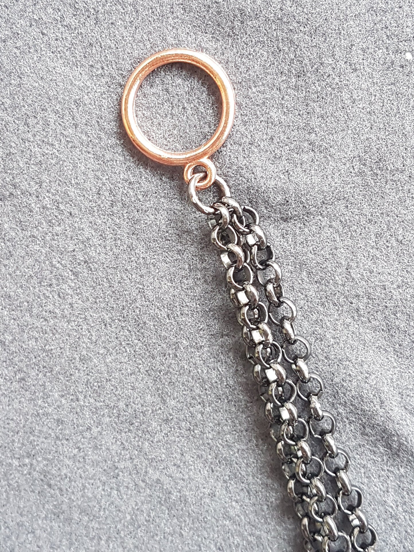 Gun Metal Grey Rose Gold Chain Bracelet