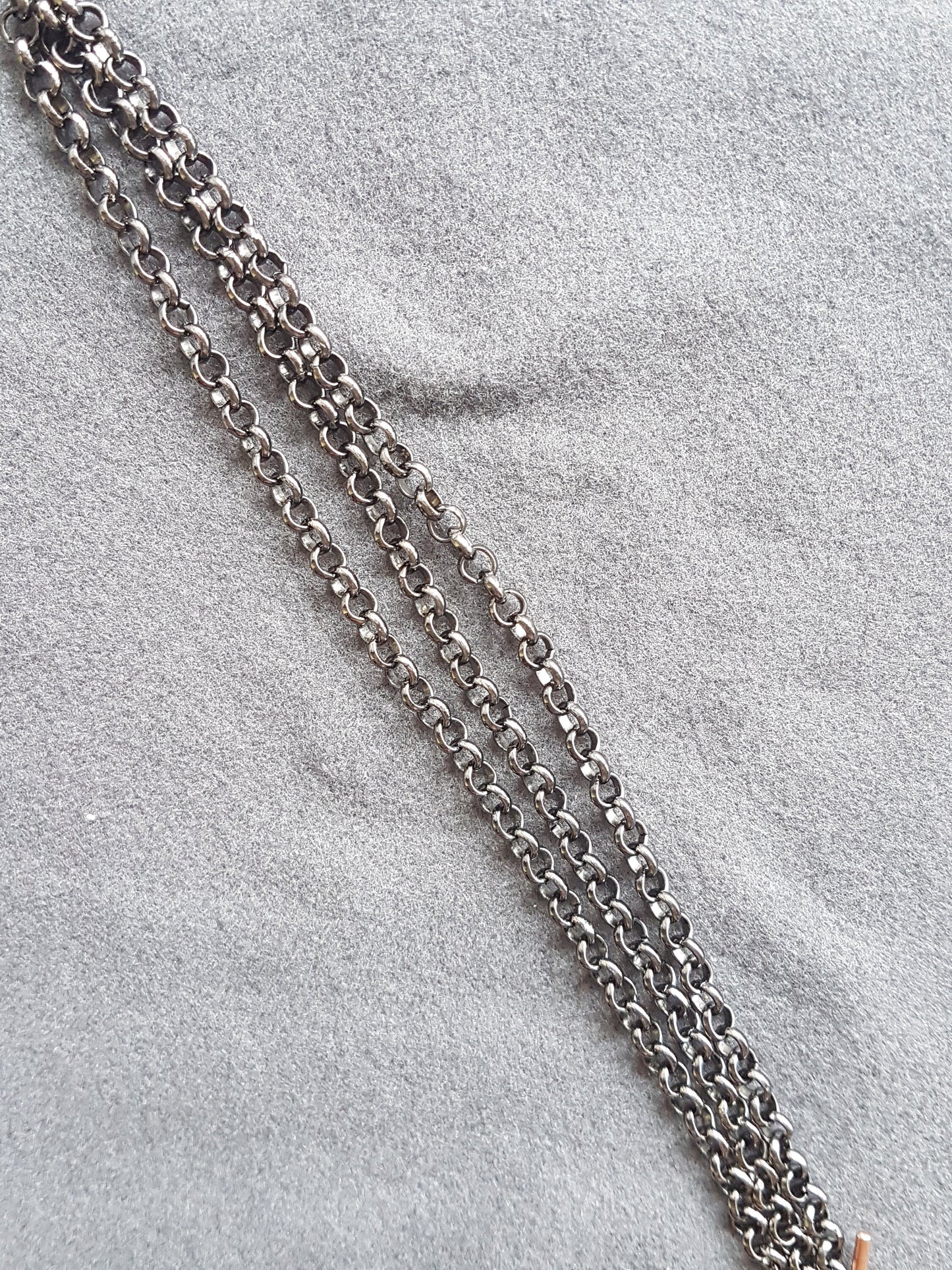 Gun Metal Grey Rose Gold Chain Bracelet