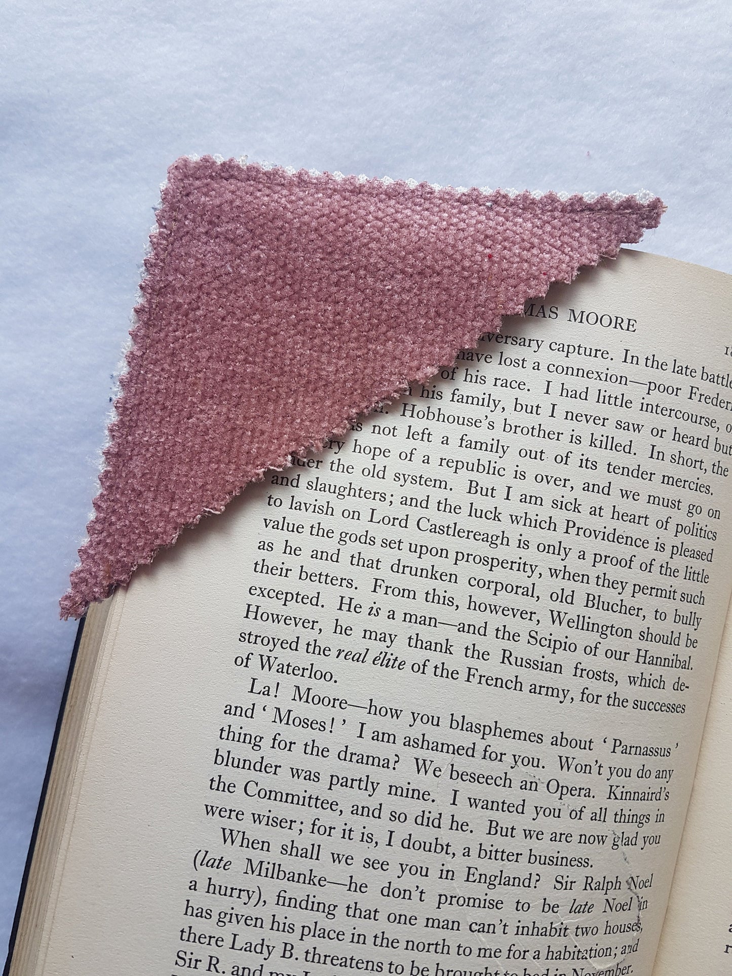 Green Blue Brown Pattern Pink Velvet Bookmark