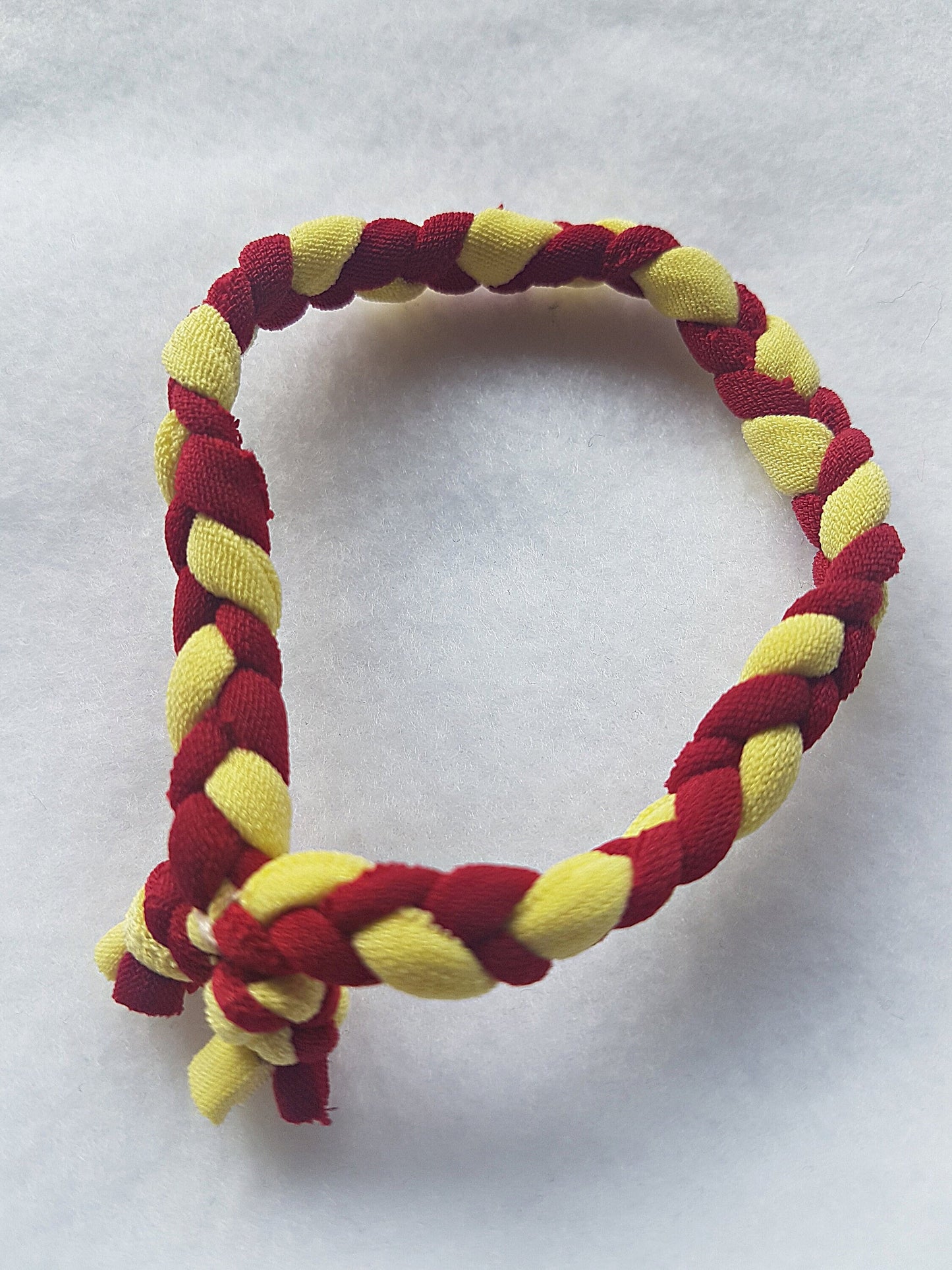 Yellow Red Braided Bracelet Cuff