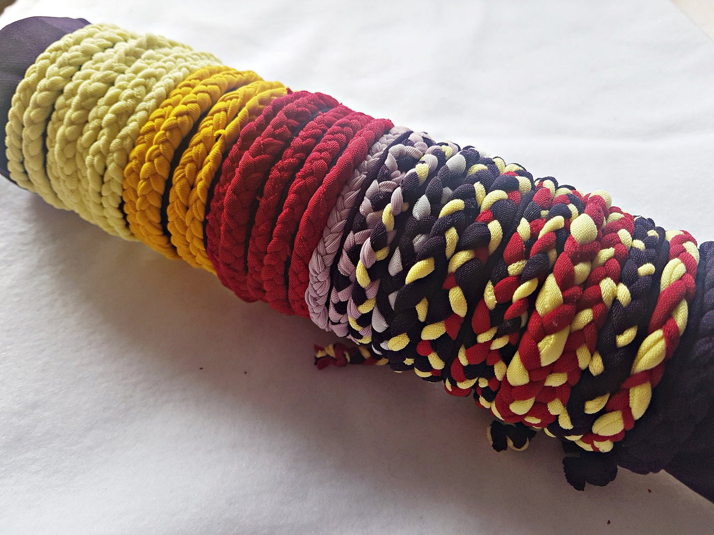 Red Fabric Braided Bracelet