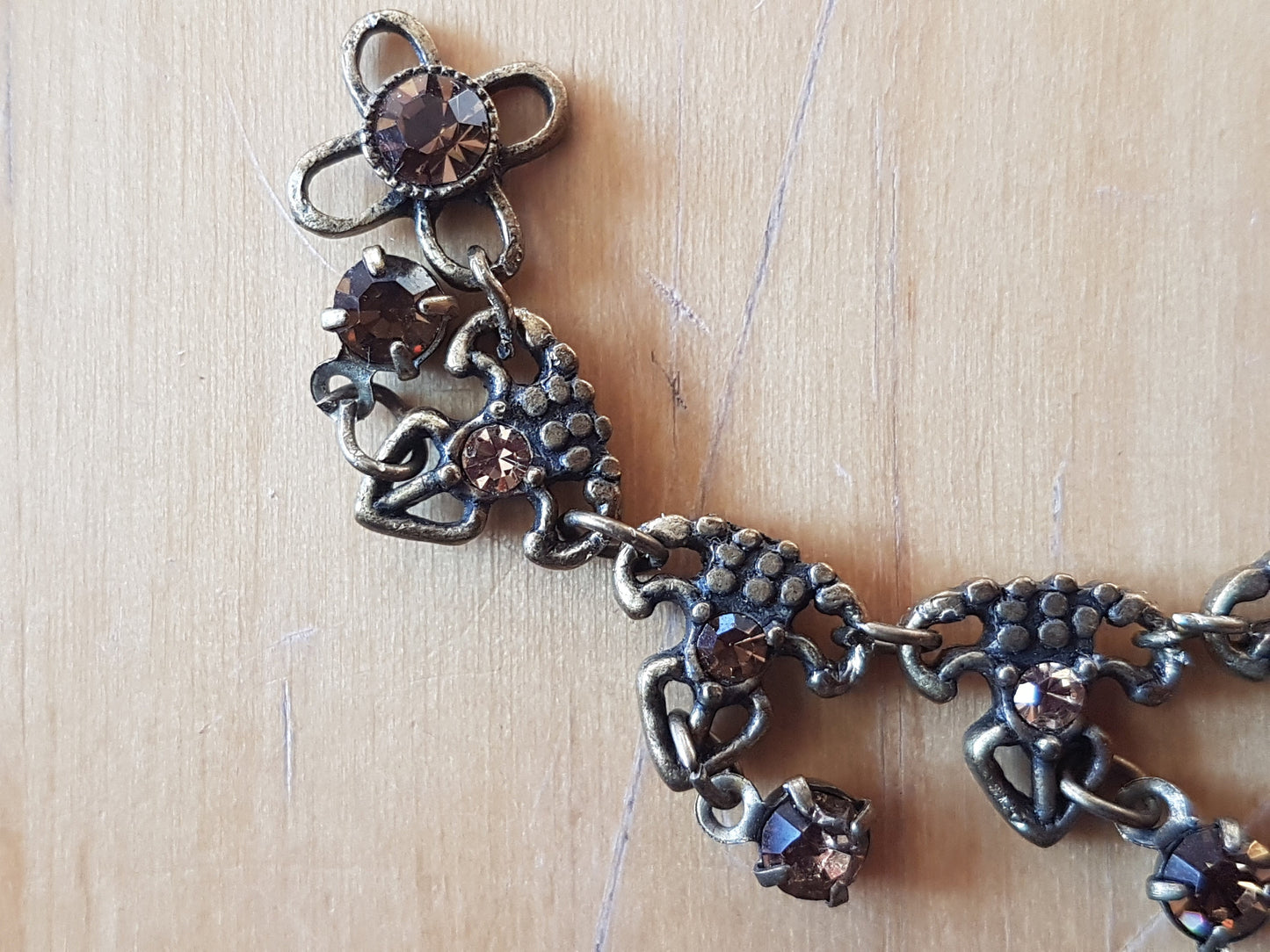 Brown Gem Stone Fleur-de-Lys Bracelet