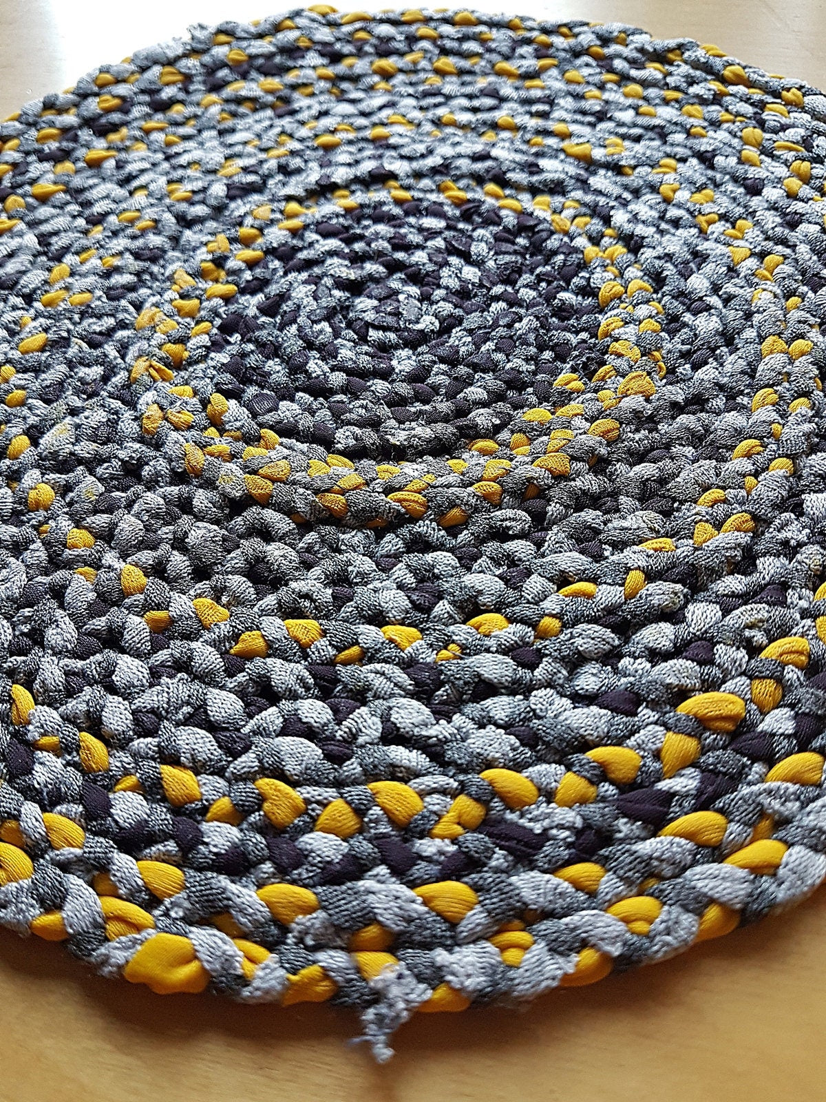 Handmade Coaster Grey Purple Yellow