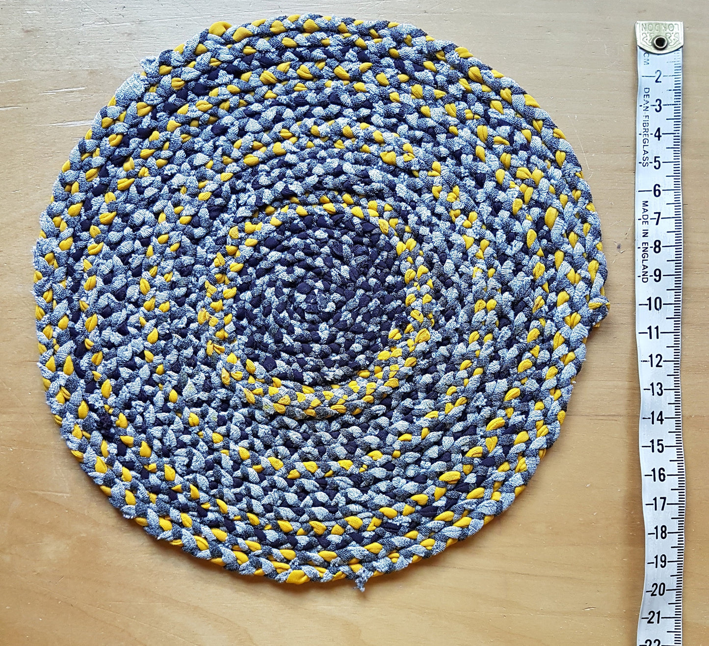 Handmade Coaster Grey Purple Yellow